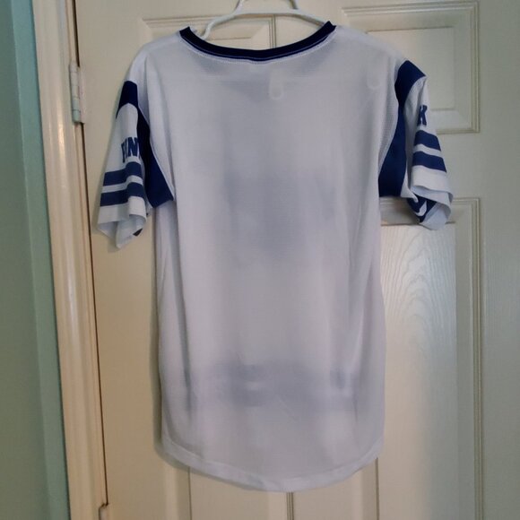 Victoria Secrets PINK KU Jayhawks jersey style mesh top 5th & Ocean Kansas SMALL - Picture 3 of 4